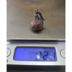 Vintage Sterling Silver Hershey’s Kisses Pink Ribbon Charm Pendant 8.19g